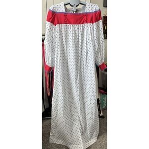 Vintage Christian Dior Loungewear Sleepgown‎ Cotton Lightweight Polka Dots Long